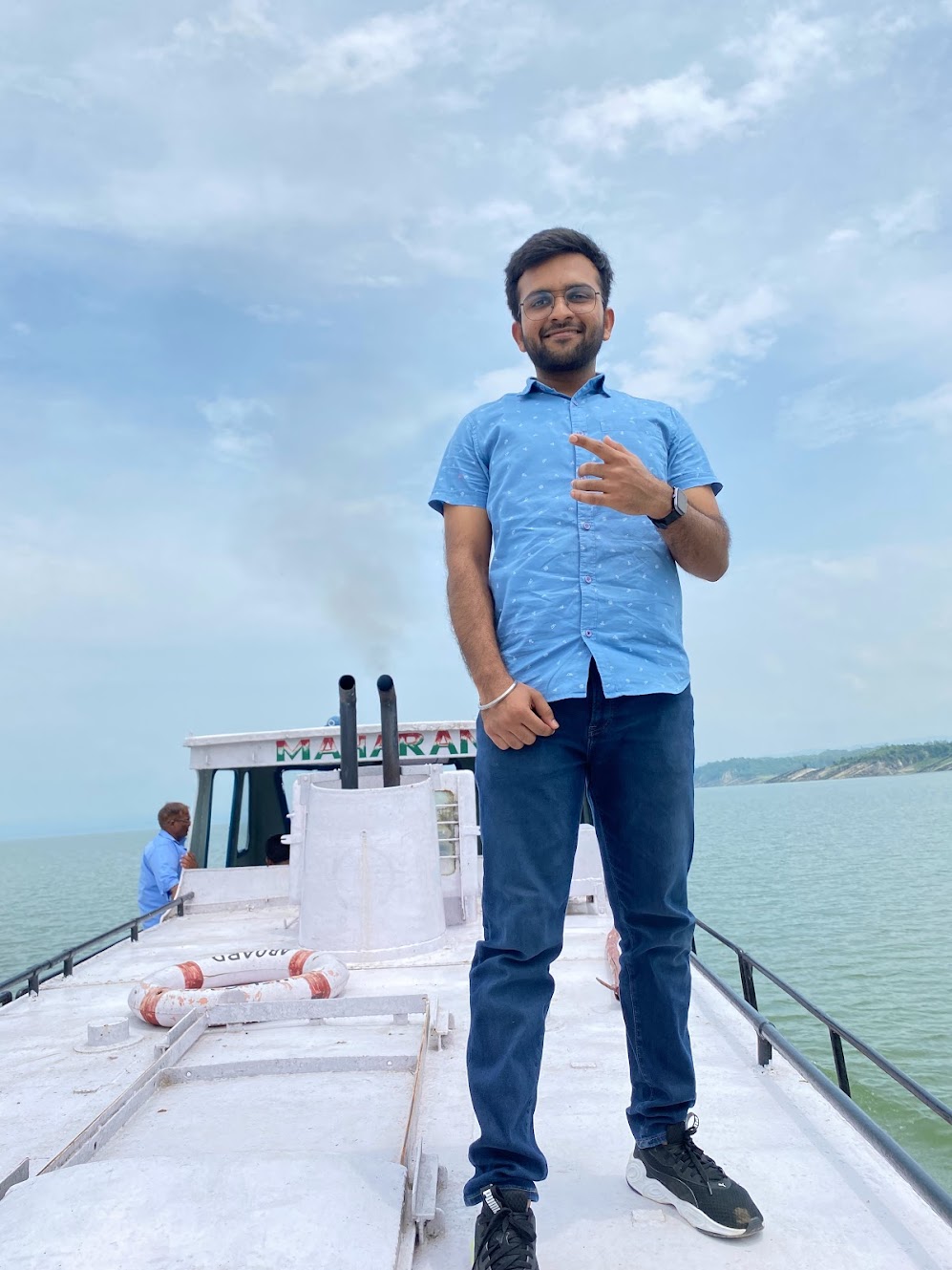 Sanyam Aggarwal on a Boat