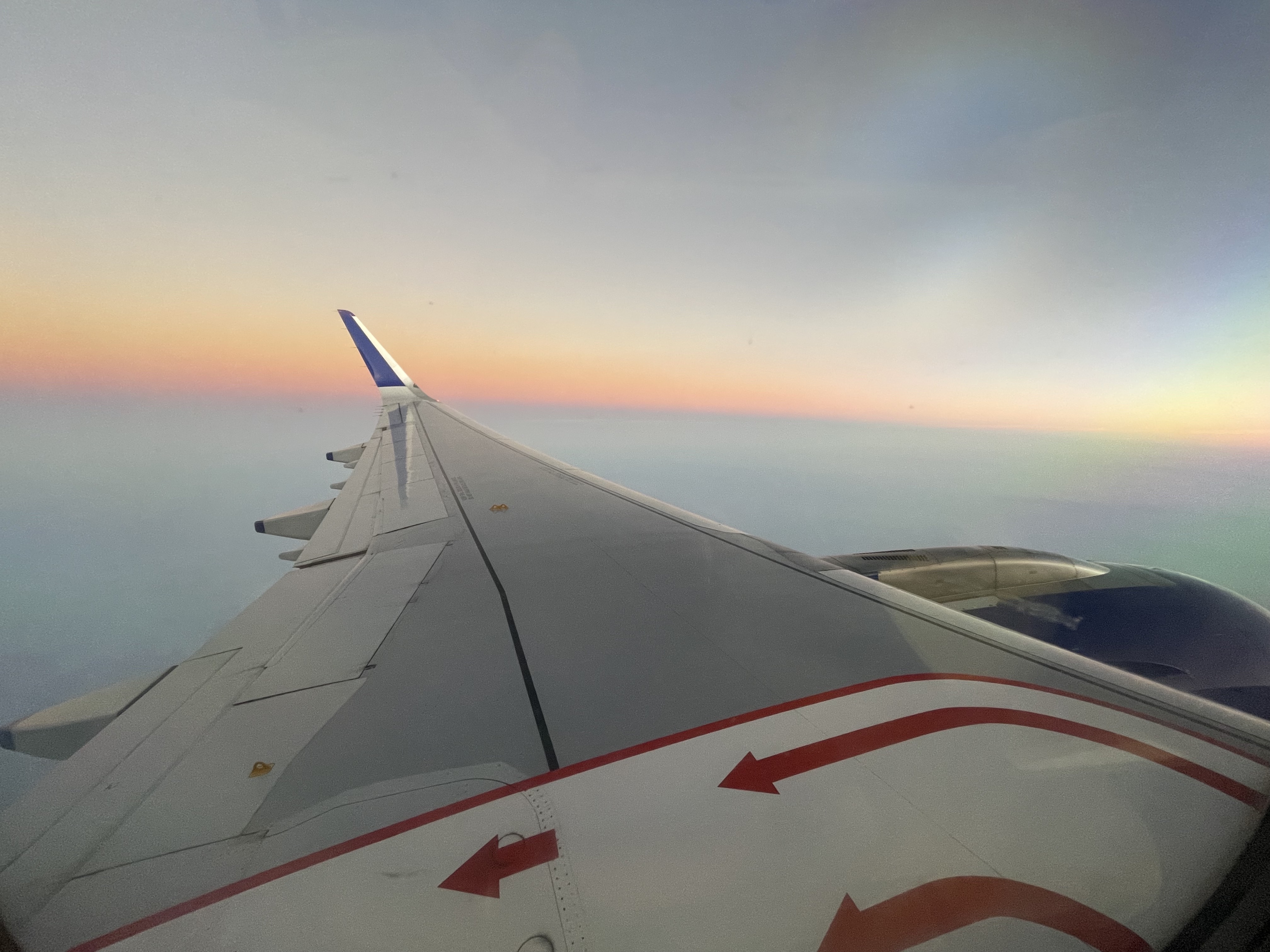 An in-flight shot of Airbus A321 Neo&rsquo;s Left Wing